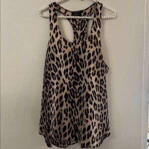 Acrobat 100% silk Black, Brown and Beige Animal Print Layering Tank